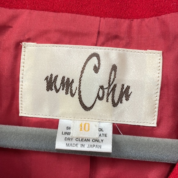 MM Cohn Vintage Designer Wool Button Up Shoulder pads, lined size 10 bla… - Picture 5 of 9